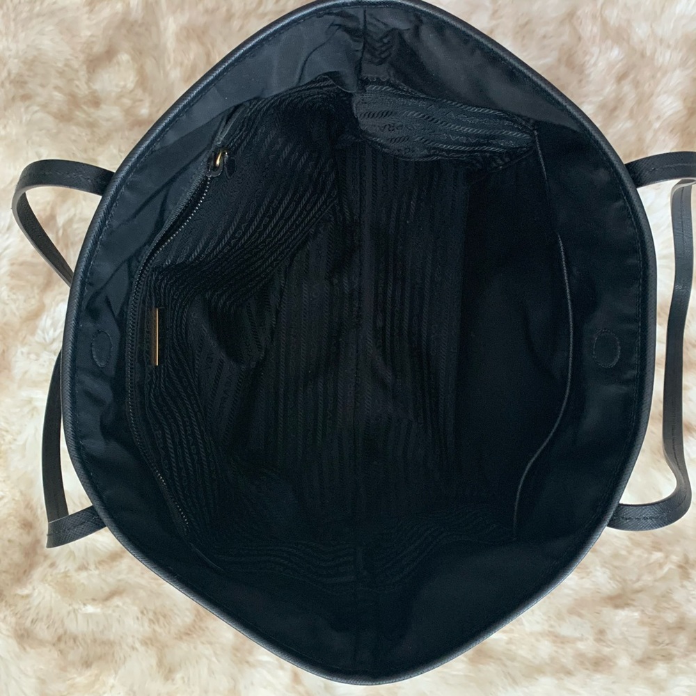 Prada Black & Velvet Nylon Tessuto Ricamo Tote Bag - Picture 4 of 9
